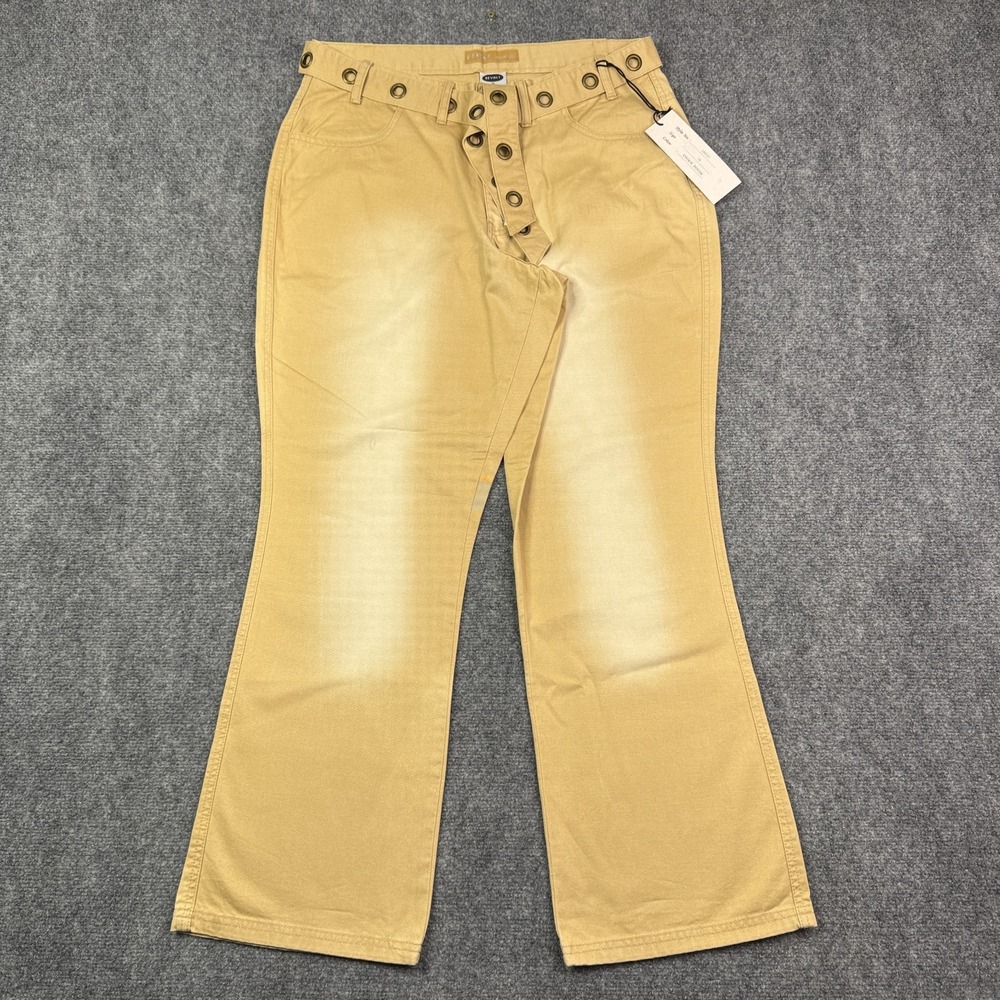 Vintage Revolt Fit & Flair Pants Womens 16 Grommet Belt Wide Leg NWT 90s Y2K